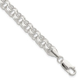 Sterling Silver Polished 7.25mm Triple Rolo Charm Bracelet